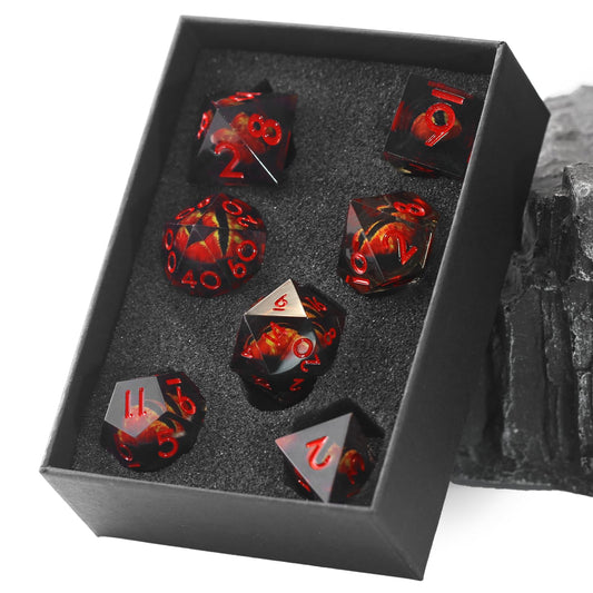 FONVGOGO Dragon Eye liquid core dice for immersive RPG visuals.