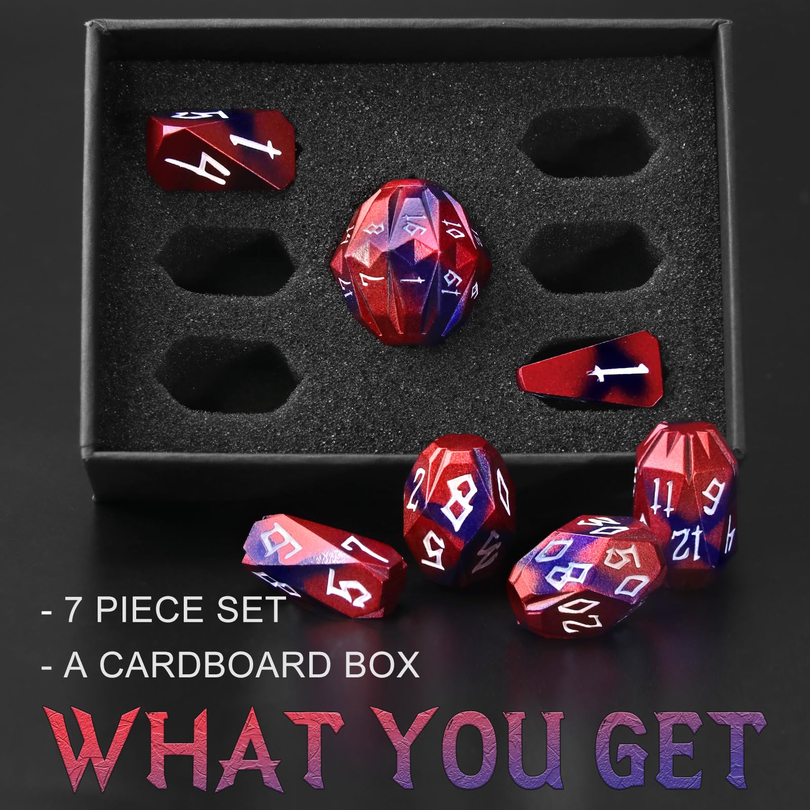 FONVGOGO D10 metal die black red, clear numerals for quick results