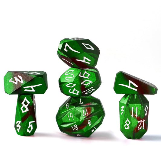 FONVGOGO metal DND dice set front view with stone-inspired design for immersive gameplay