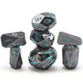 FONVGOGO Stonehenge blue metal DND dice on display with premium finish.