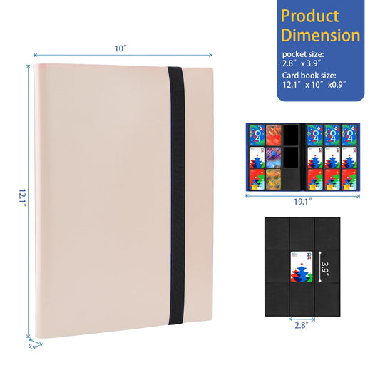 Fonwill pink binder shows 9-pocket side-loading pages for easy flipping.