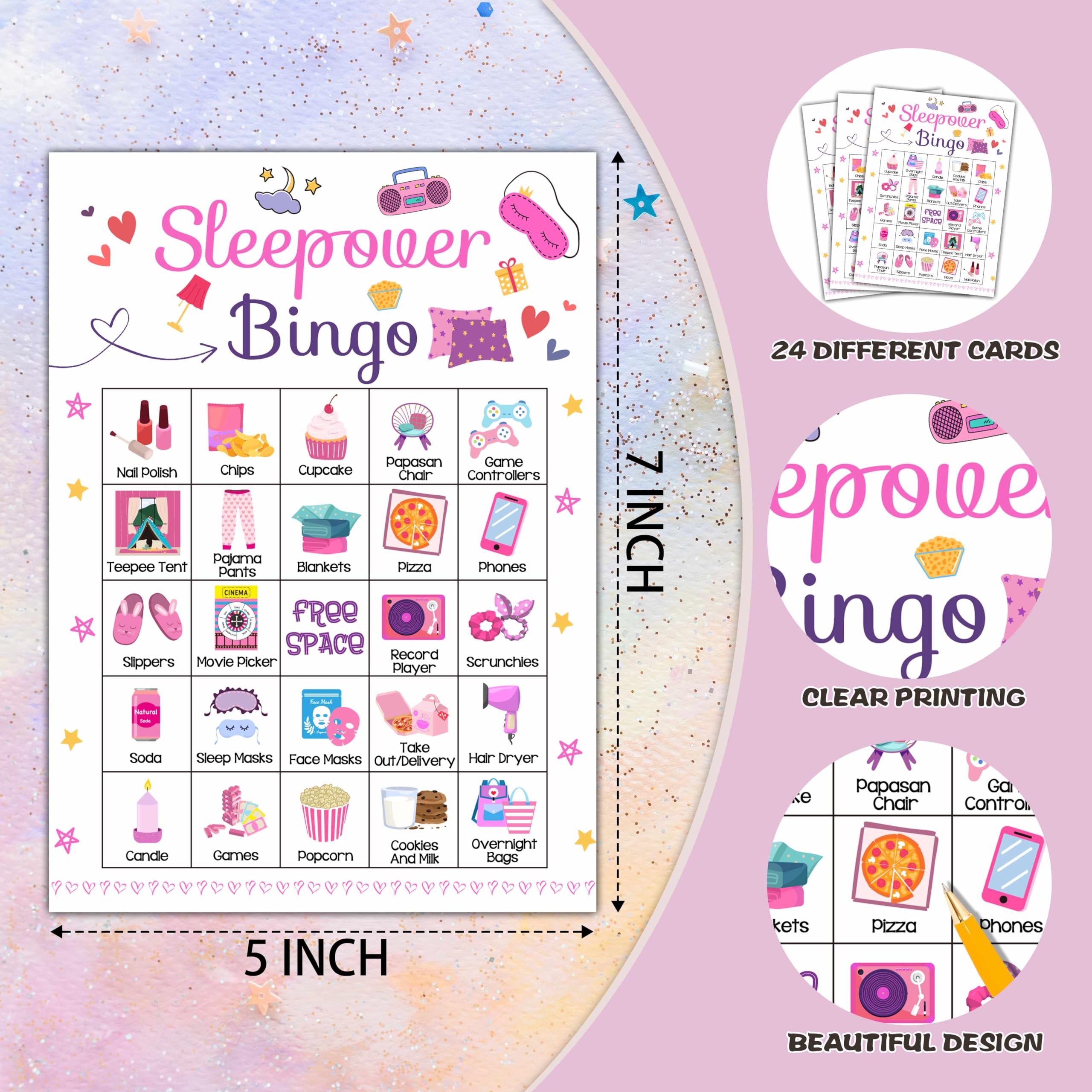 Foosproea Sleepover Bingo Marking Chips for quick game progress
