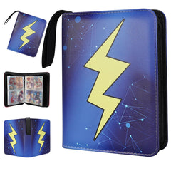 FootJKYX 4-pocket binder in blue-yellow keeps cards organized and ready to view.