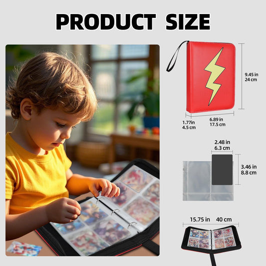 FootJKYX binder open showcases 50 removable sleeves for easy card access.