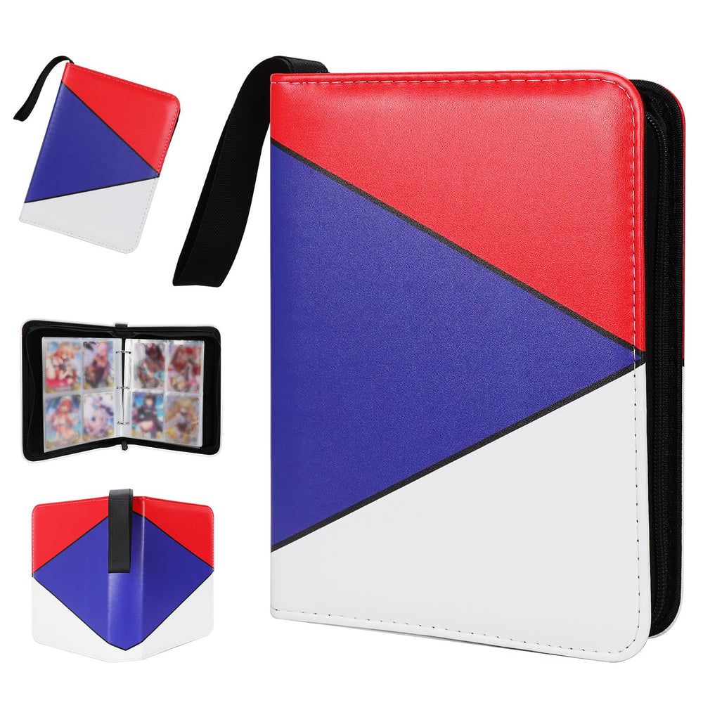 FootJKYX collectible card album and 4-pocket binder in red-blue-white, organized and portable