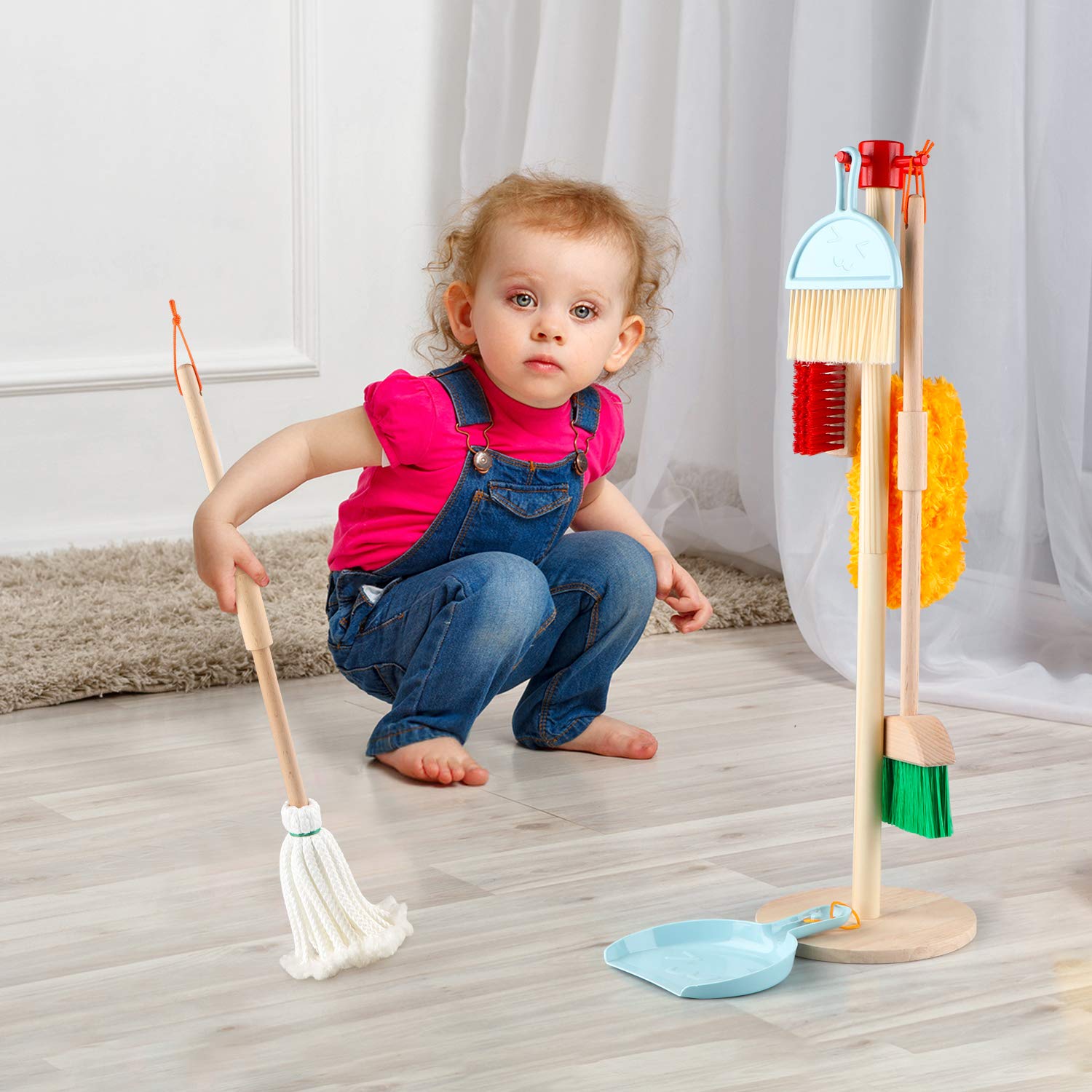 FOPNETS kids cleaning set brush for pretend tidying and motor practice