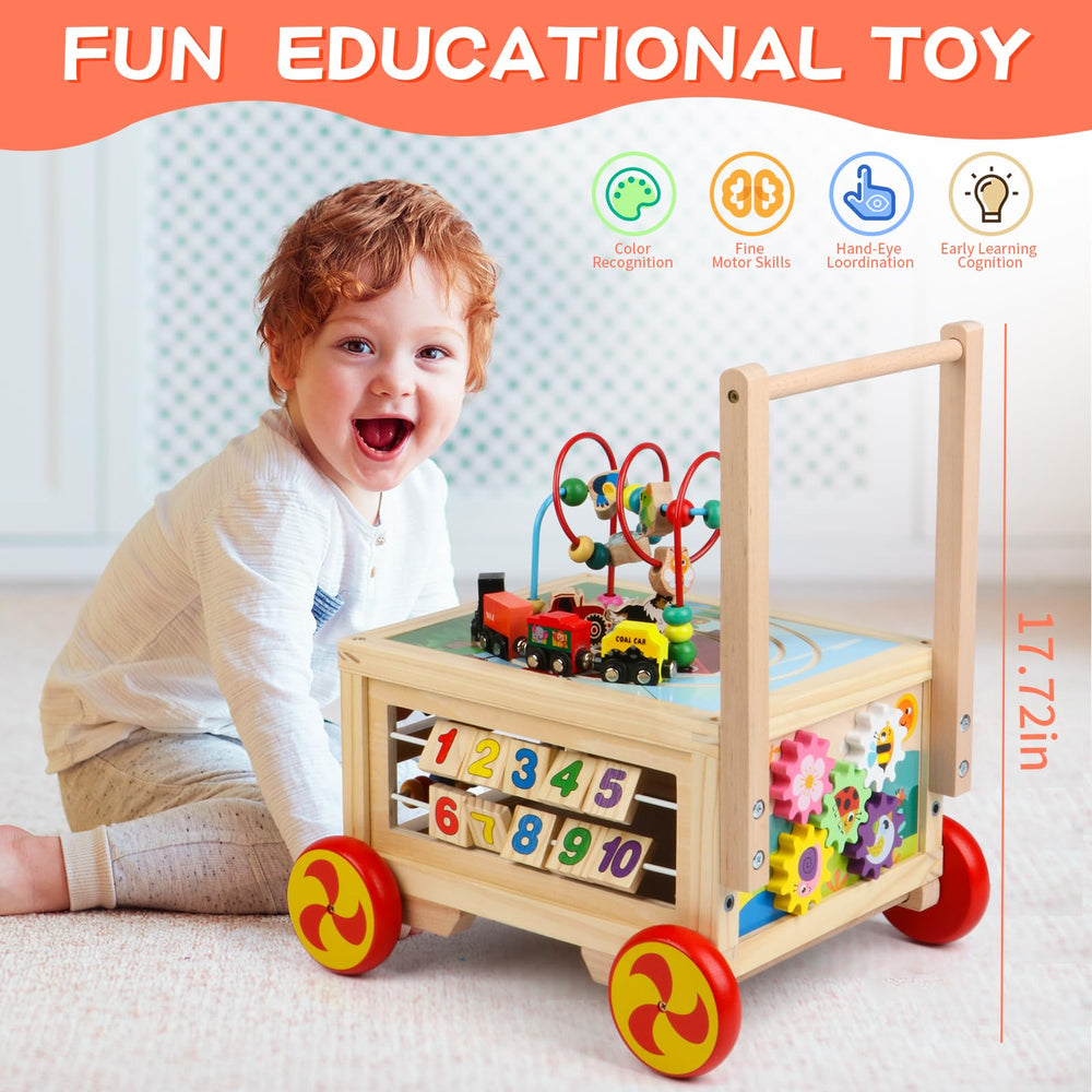 FOPNETS wooden cube magnetic train feature for hands on play.