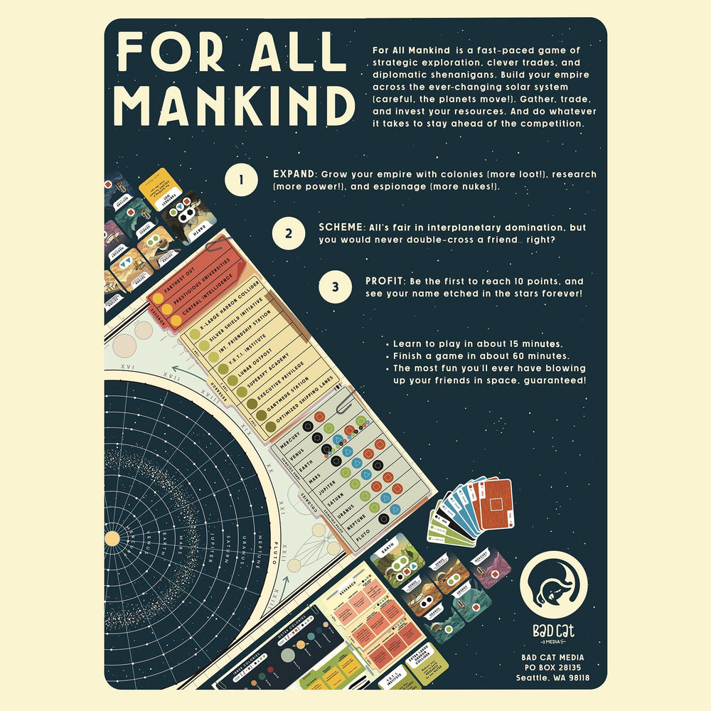 For All Mankind board game with thick board materials for durable play sessions.
