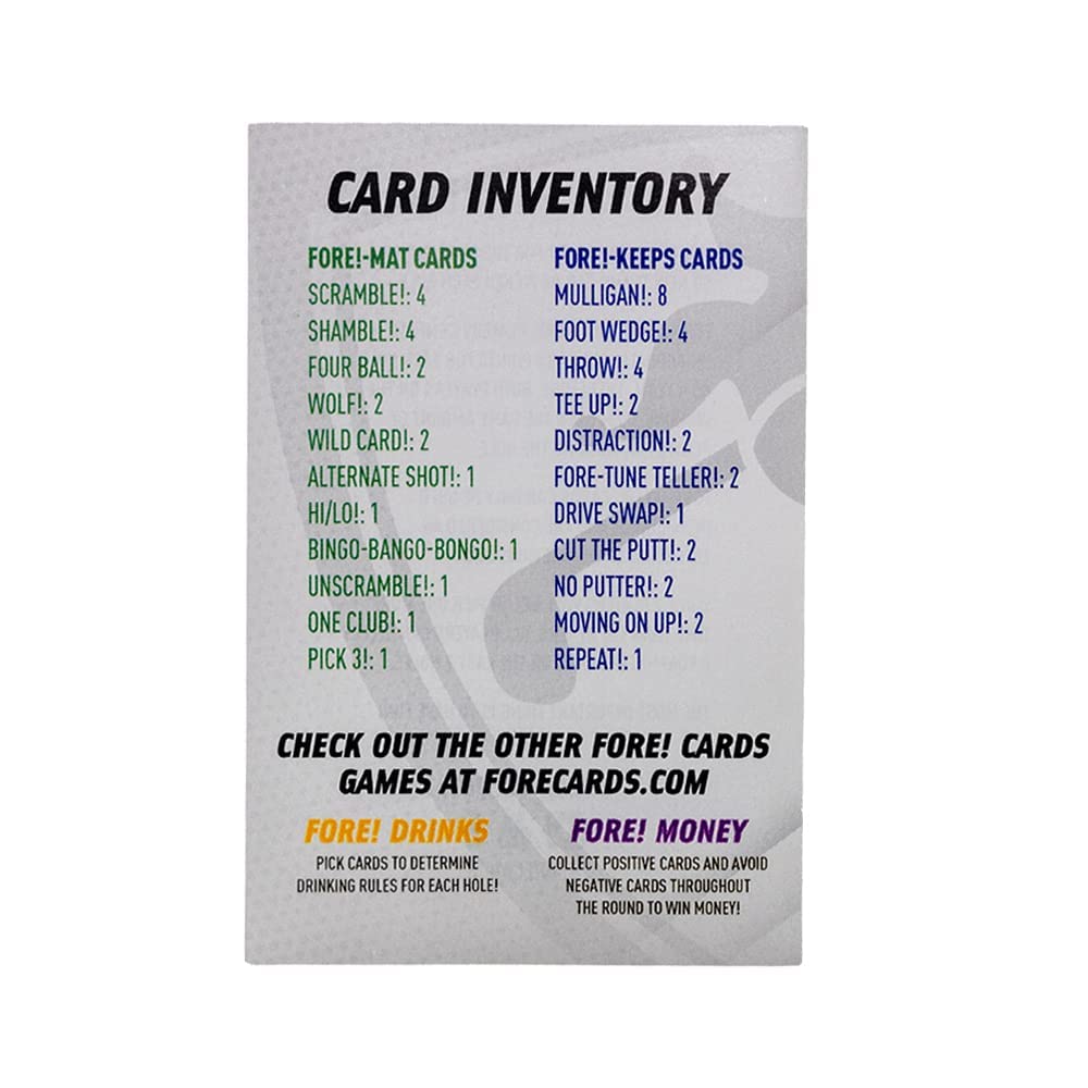 Fore Cards On Course compact and portable design fits your bag.