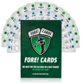 Fore Cards On Course packaging box displaying the on-course card deck for play.