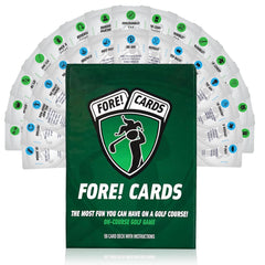 Fore Cards On Course packaging box displaying the on-course card deck for play.