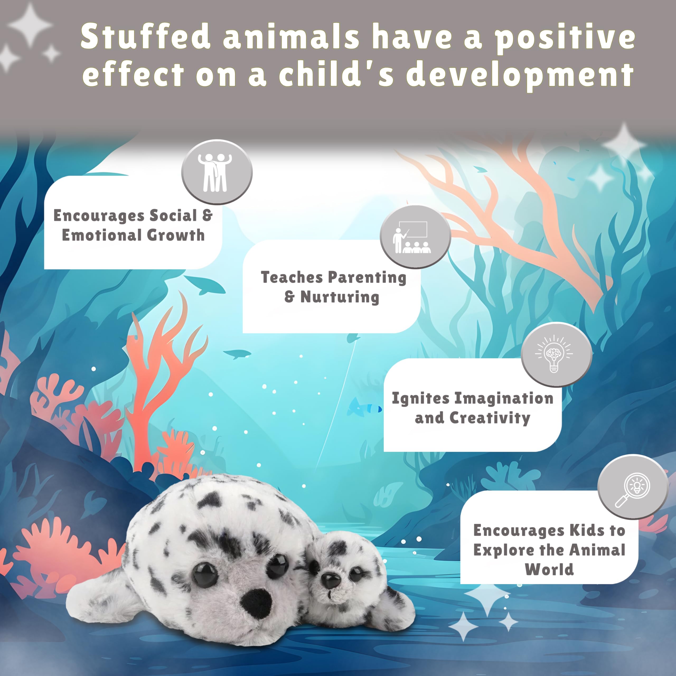 Forest & Twelfth gift-ready harbor seal plush packaging, ready to gift.