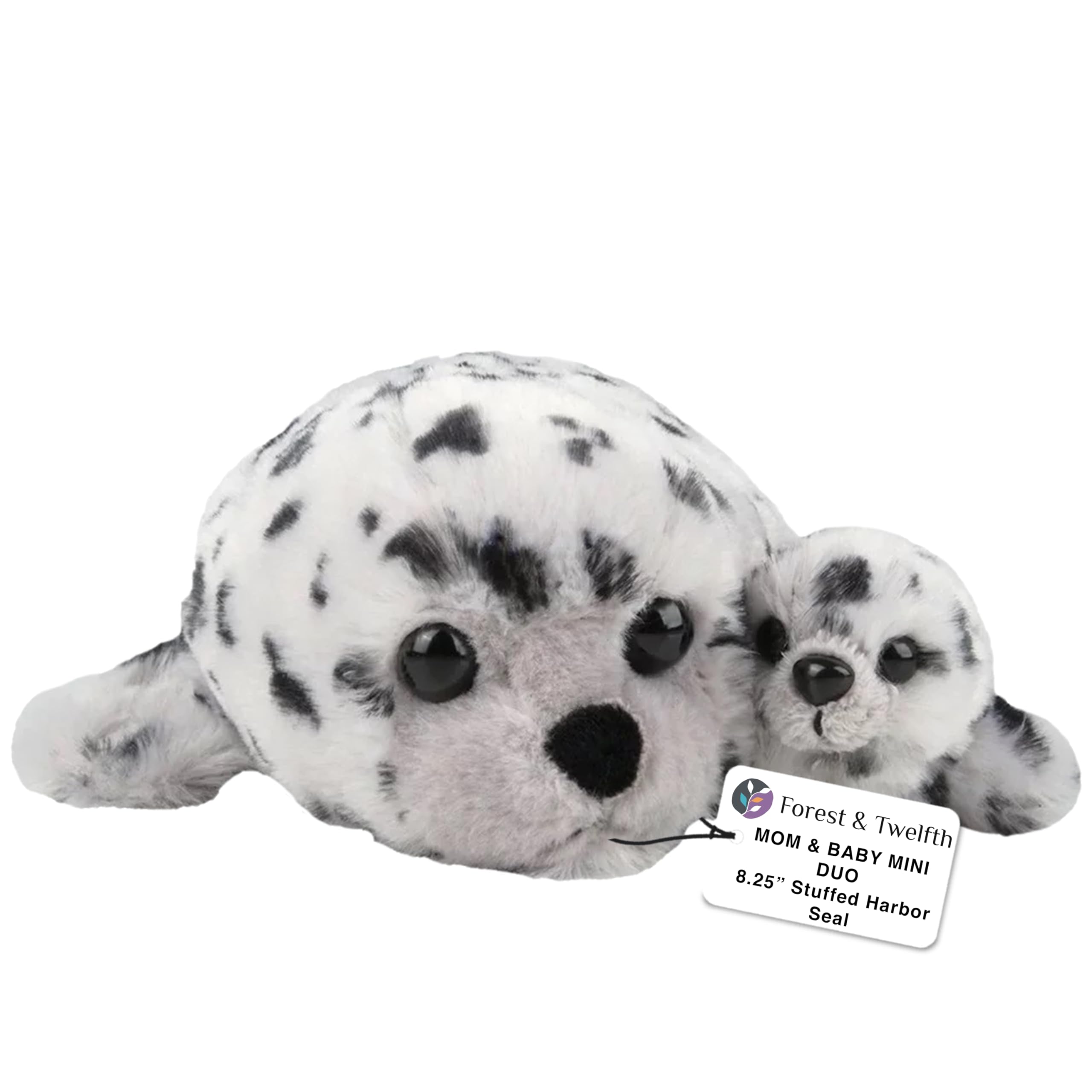 Forest & Twelfth harbor seal plush pair for comforting cuddles.