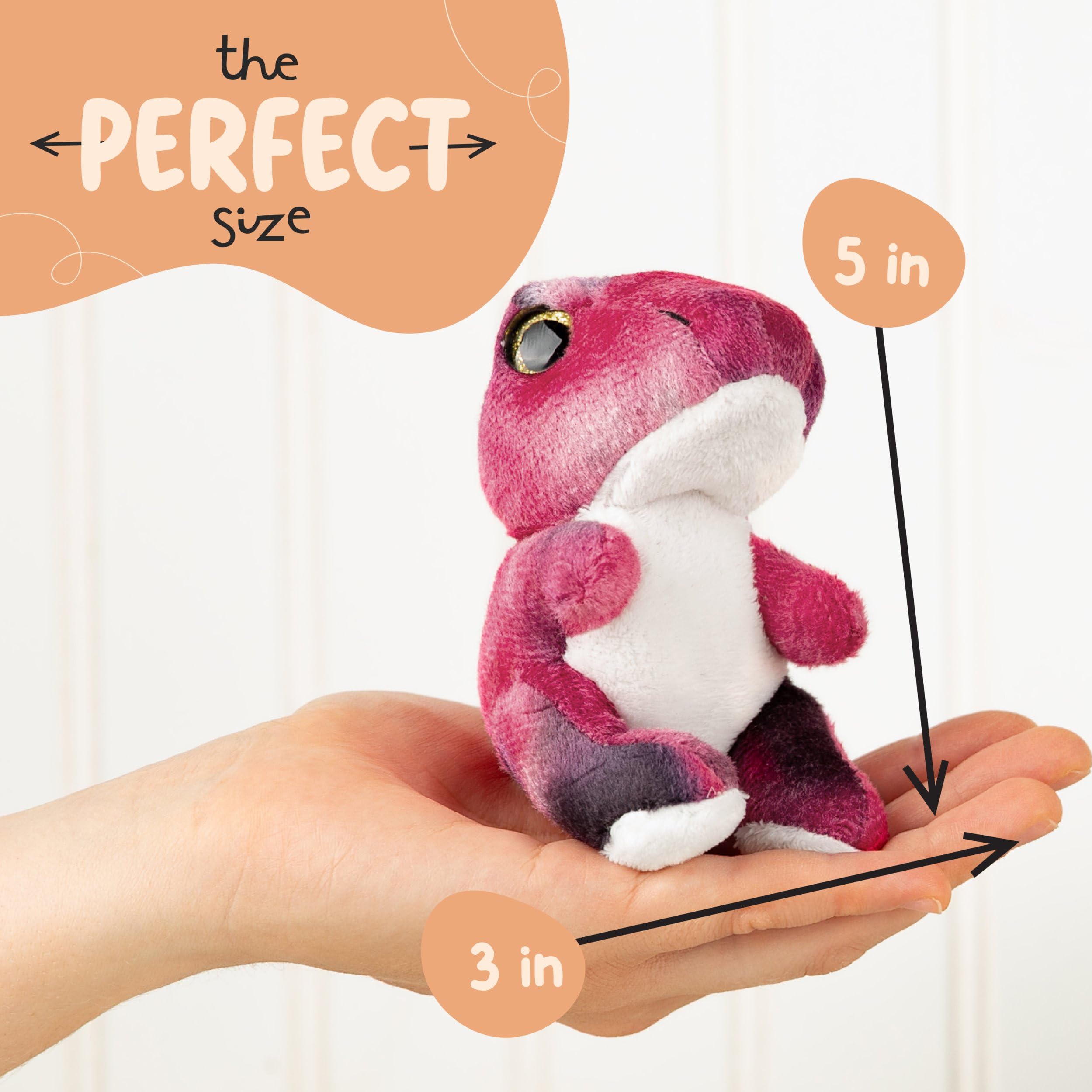Forest & Twelfth stuffed T-Rex mini plush during playtime encourages imaginative adventures