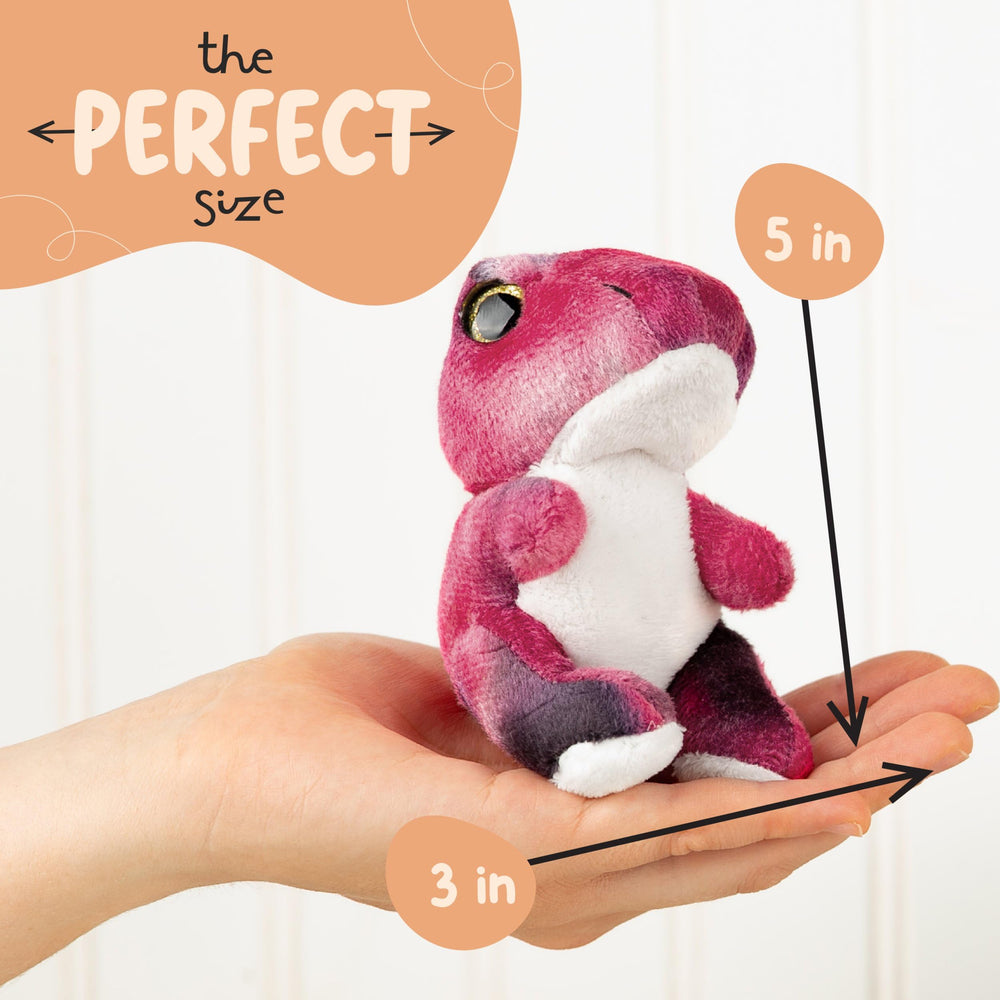 Forest & Twelfth stuffed T-Rex mini plush during playtime encourages imaginative adventures
