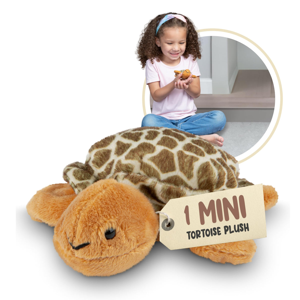 Forest & Twelfth stuffed tortoise pocket-sized plush for on-the-go imaginative play.