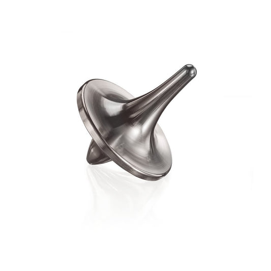 ForeverSpin titanium top in spin demonstrates smooth rotation and focus aid