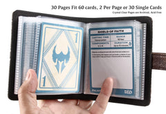 Forged Dice Co. 30-page spine supports 30 standard cards or 60 double-slotted cards.
