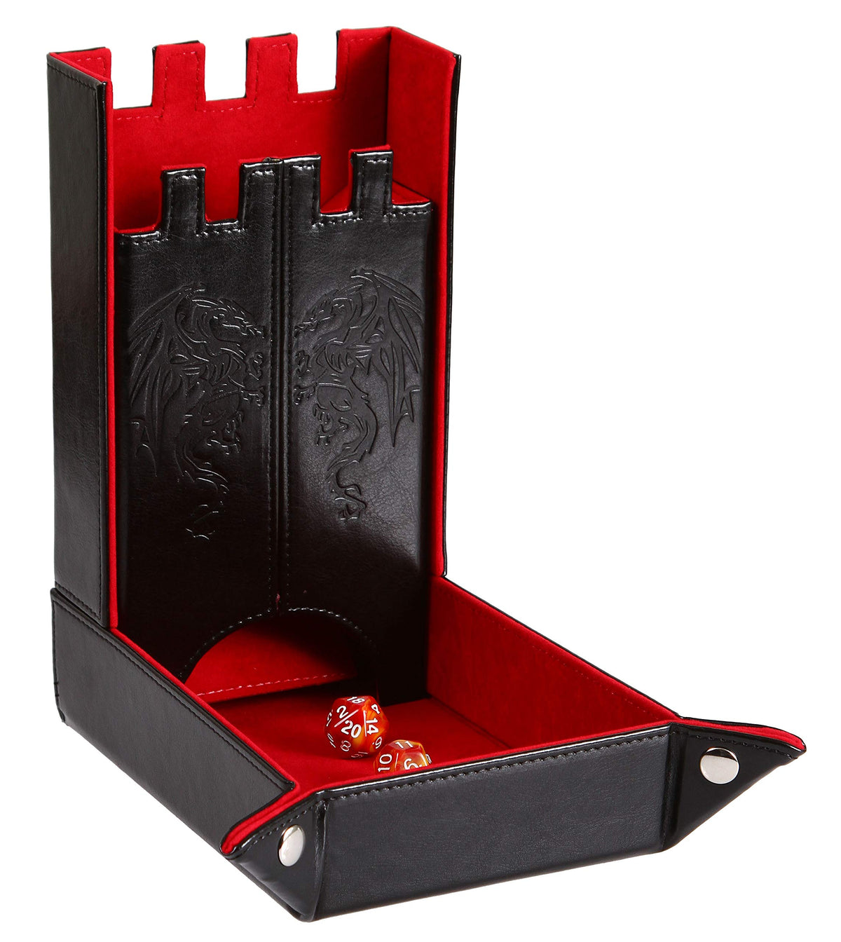 Forged Dice Co. Draco foldable dice tray ready for portable tabletop gaming.