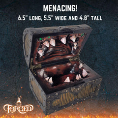 Forged Dice Co. Large Mimic Chest holds up to 35 standard dice.