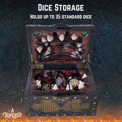Forged Dice Co. Polyresin construction offers durable, collectible storage.