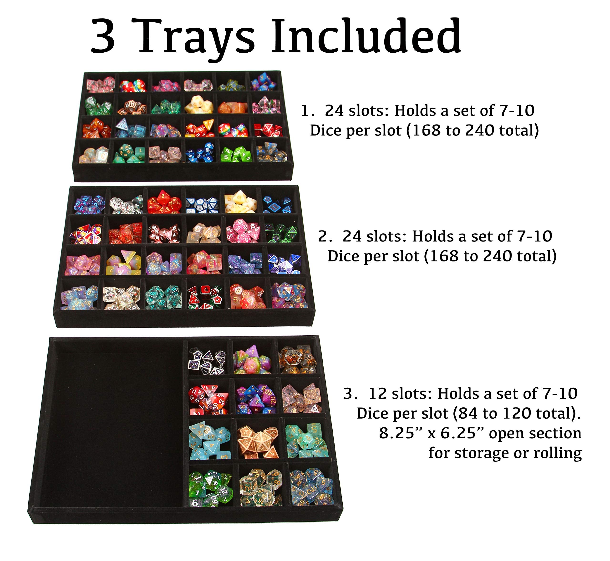 Forged Dice Co. velvet-tray interiors protect dice from scratches.