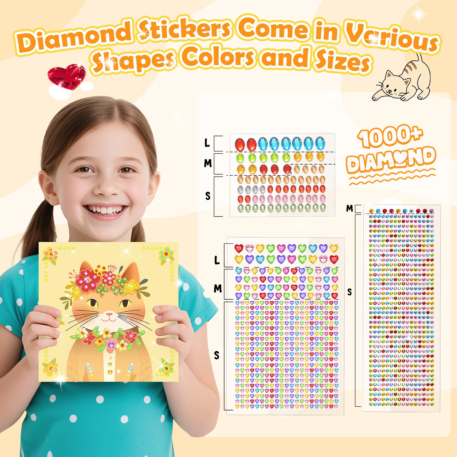 Fortand Gem Art Sticker Kit diverse colors and shapes for vibrant crafts