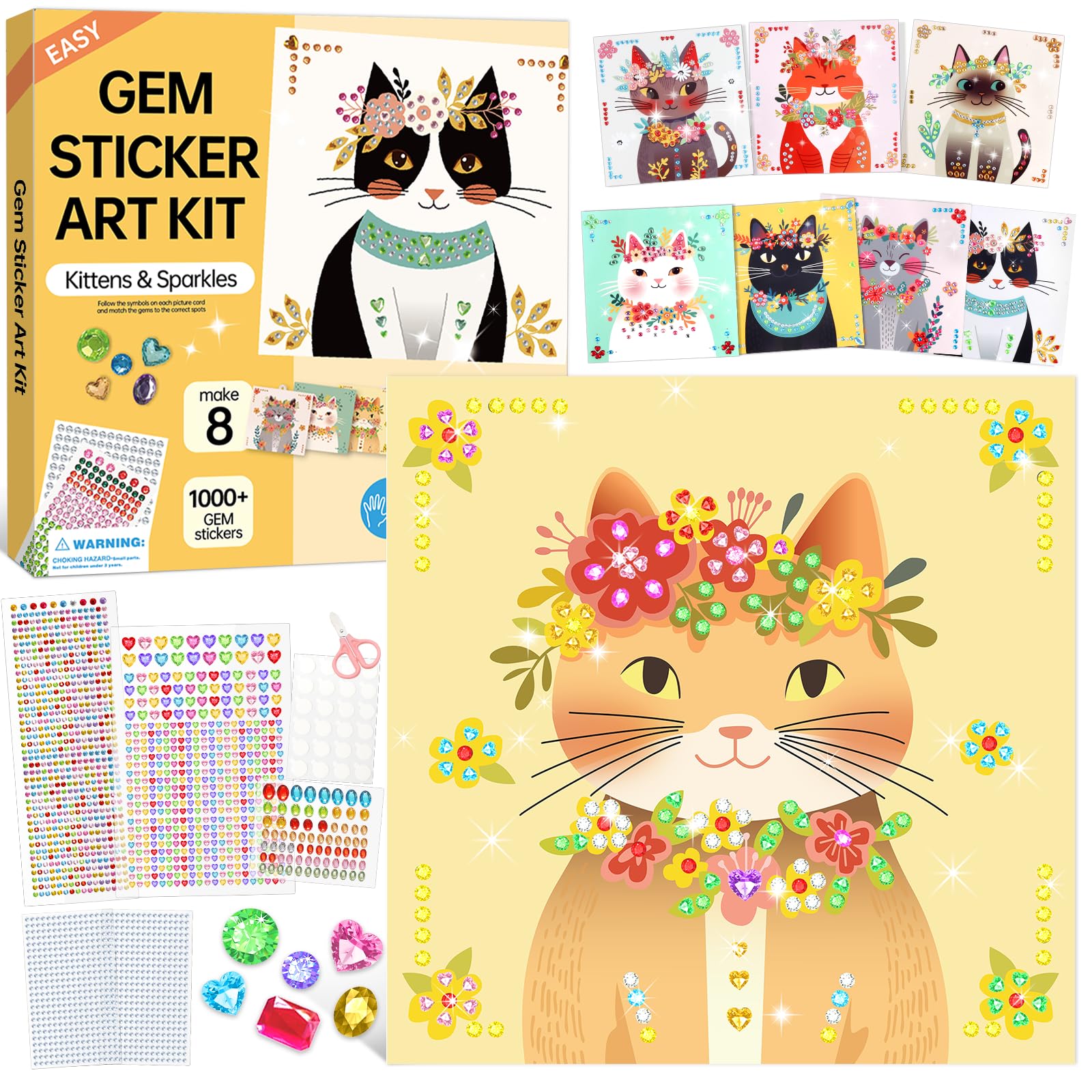 Fortand Gem Art Sticker Kit cover image showing beginner friendly unicorn princess design for kids
