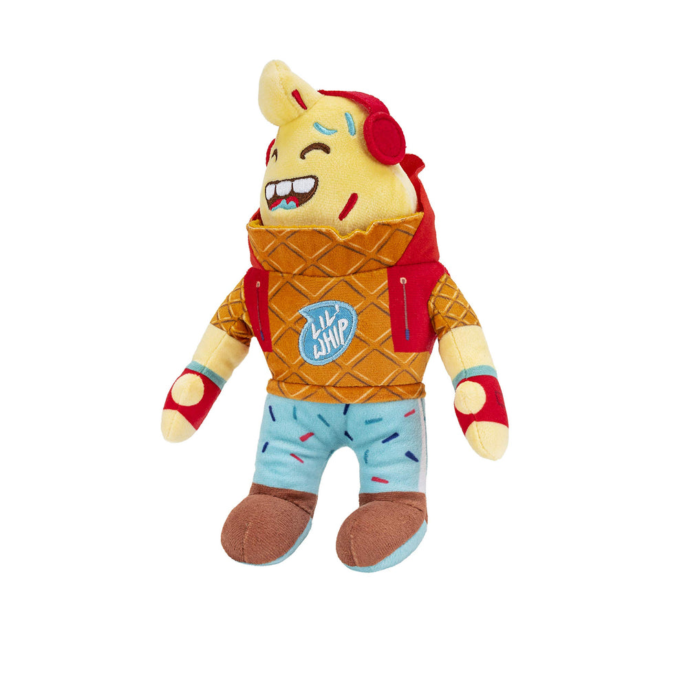 Embroidered details on Fortnite Lil Whip plush show premium stitching and licensing