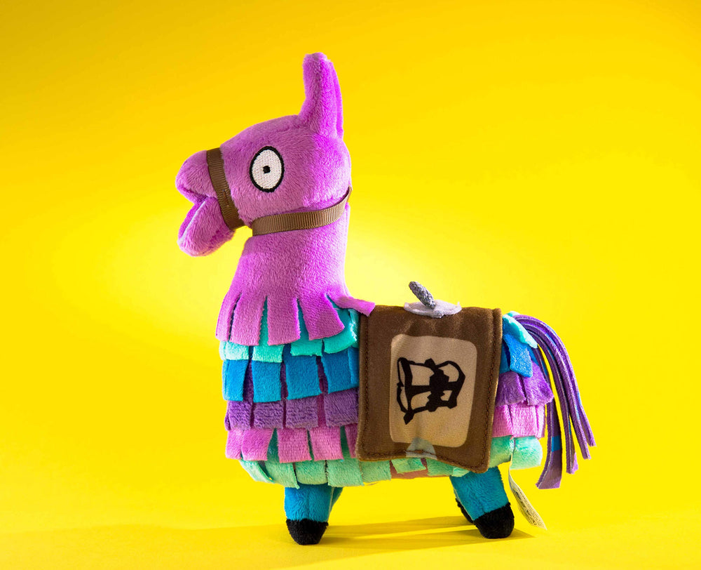 Fortnite Llama Loot Plush closeup embroidery emphasizes quality finish for fans.