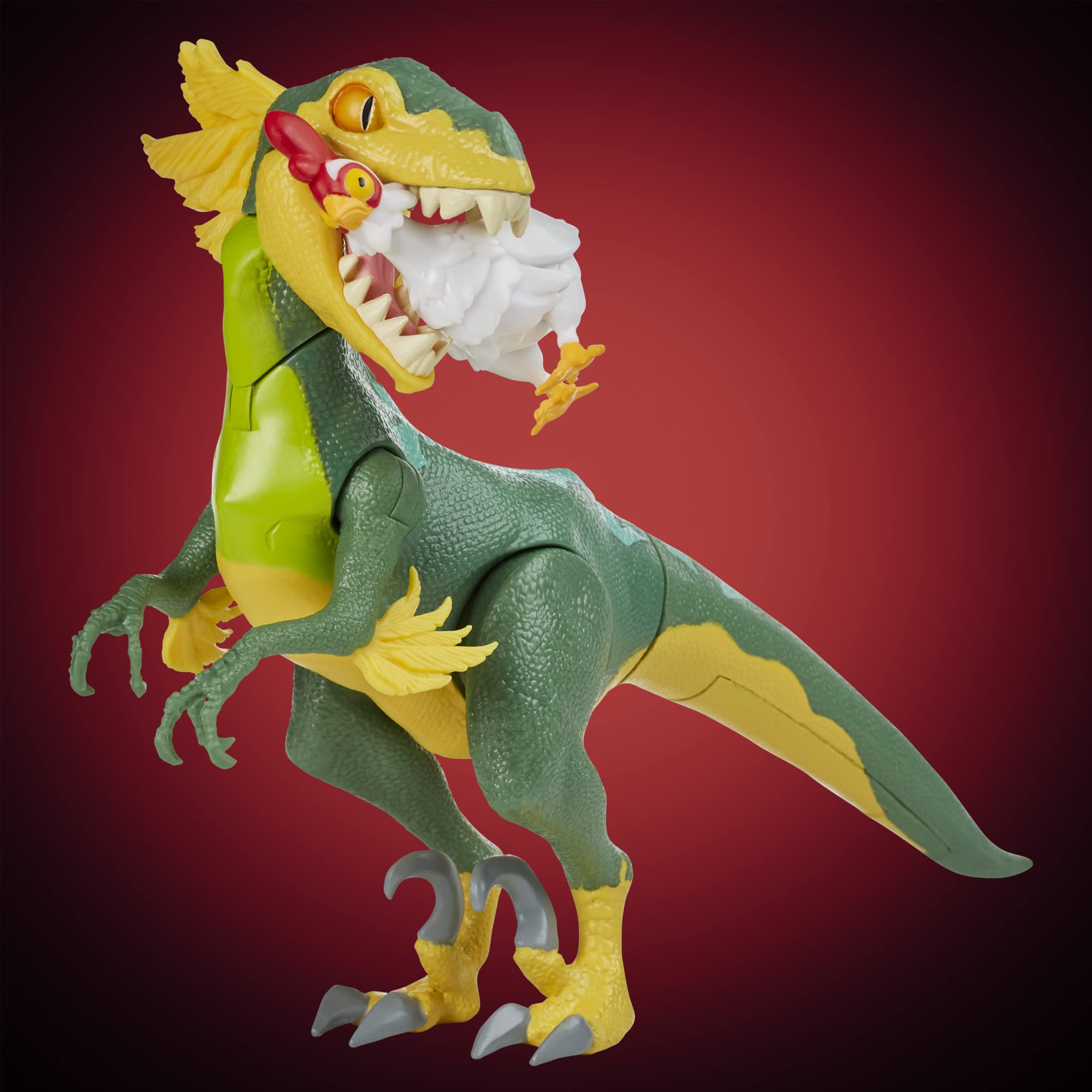 Raptor action figure includes chicken accessory for display scenes