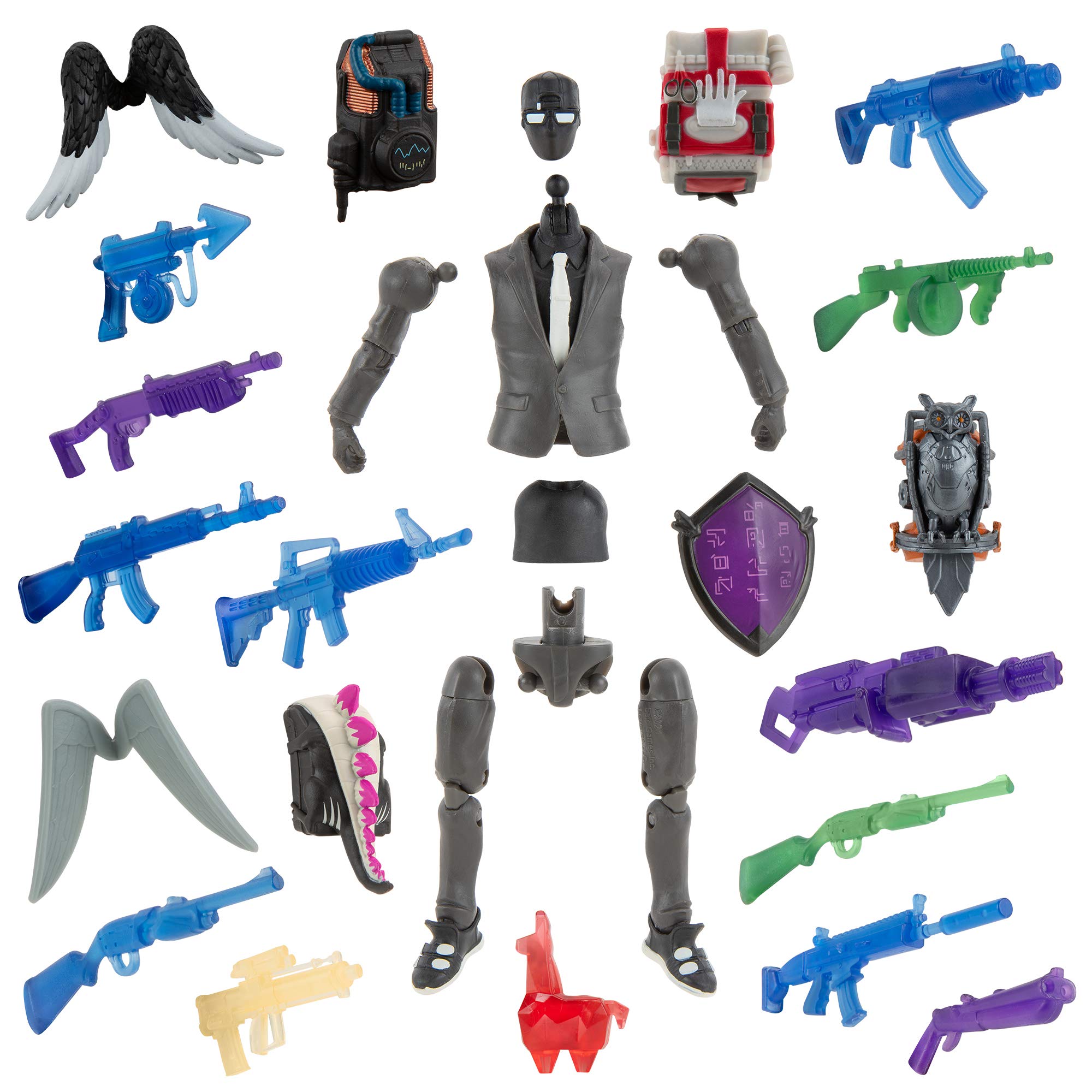 Fortnite translucent weapons set enhances battle-ready display.