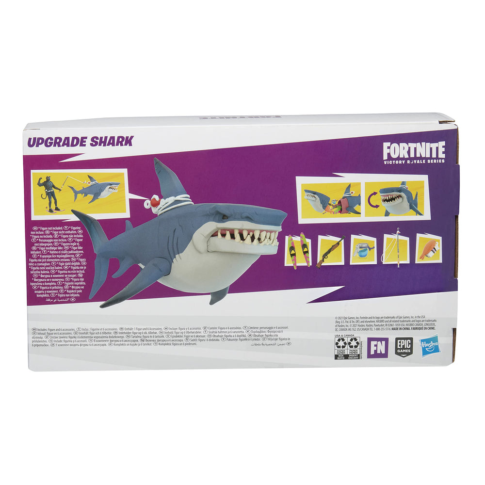 Fortnite Upgrade Shark accessories pack includes Shrimpy Back Bling and fishing rod.