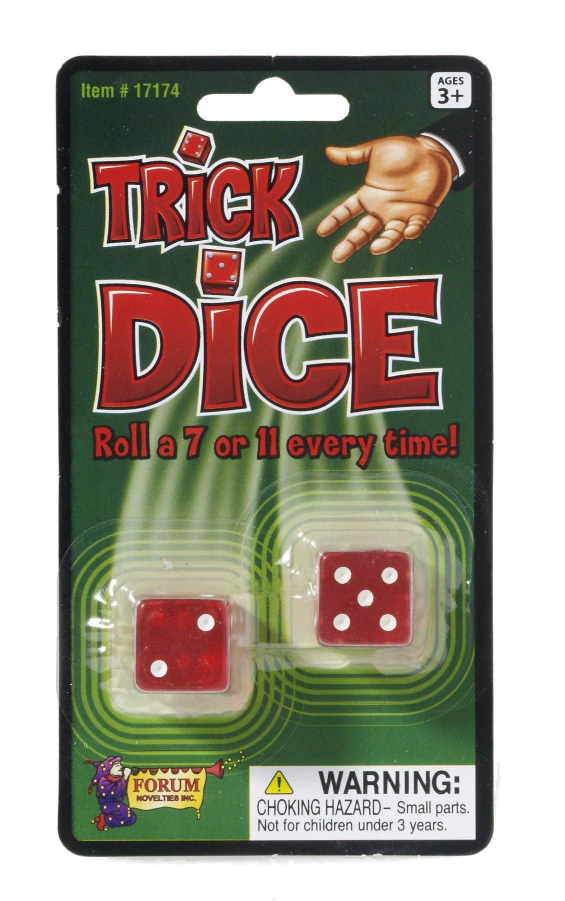 Forum Novelties Loaded Trick Dice roll-7-11 for entertaining party pranks