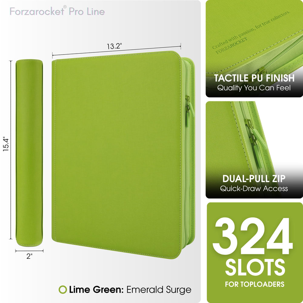 FORZAROCKET 324 Toploader Binder side-loading pocket, secure storage during transport.
