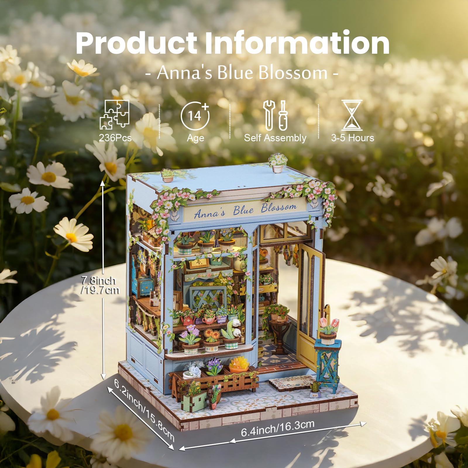 Fsolis Book Nook Kit – miniature bookshelf creates a charming centerpiece