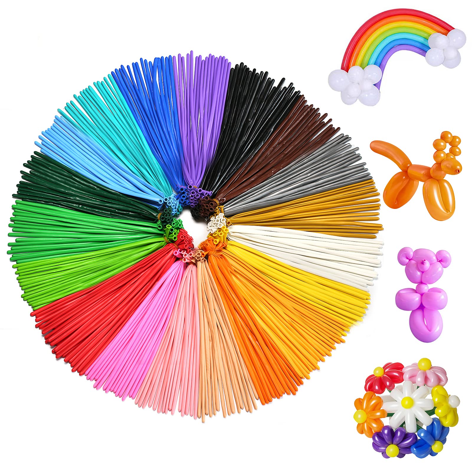 FOTIOMRG 200pcs twisting balloons kit for easy balloon art setup.