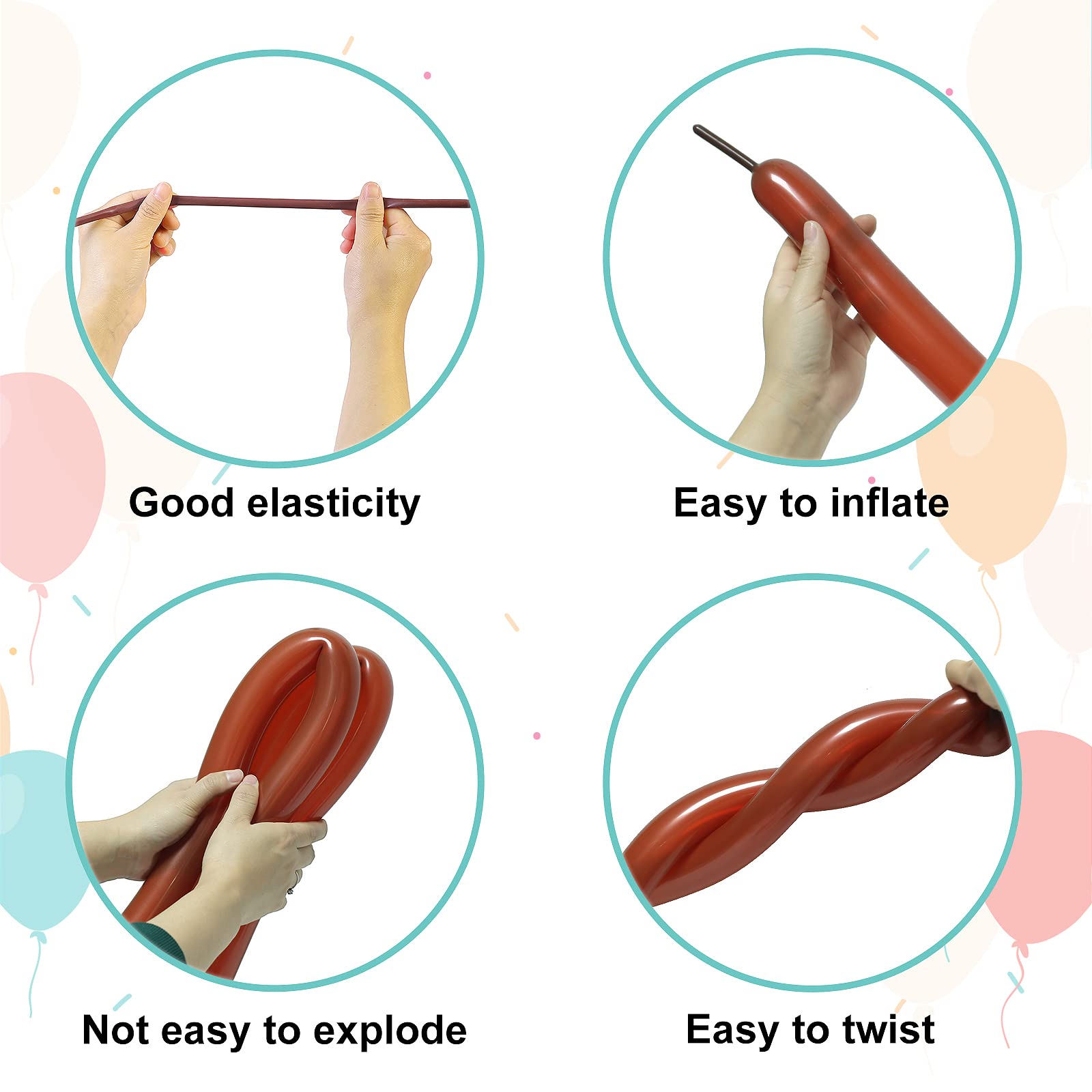 FOTIOMRG balloons work with air or helium for lasting displays.