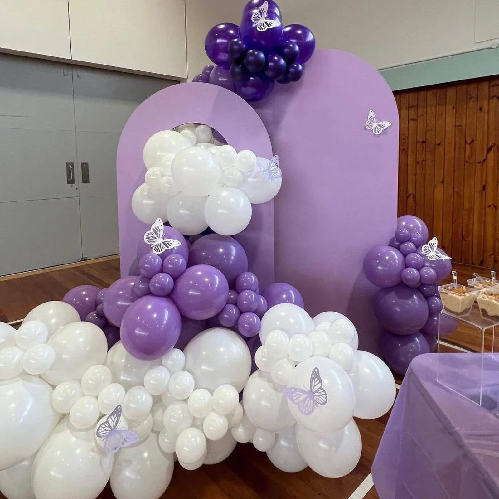 FOTIOMRG balloon arch decoration idea with white balloons