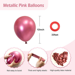 FOTIOMRG pink balloon ribbon bundle, perfect for arch and garland creation.