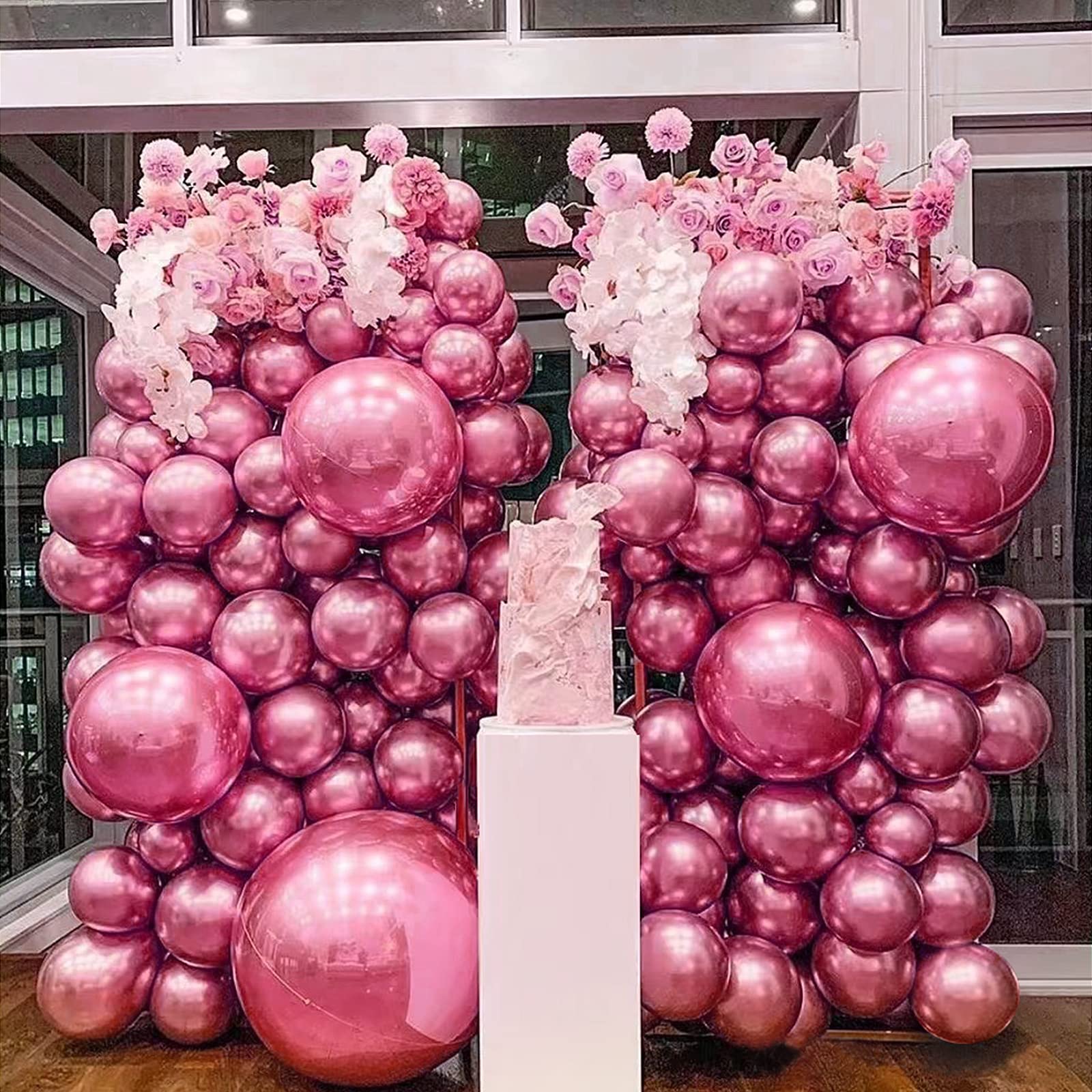 FOTIOMRG 12-inch pink balloons brighten birthdays and celebrations.