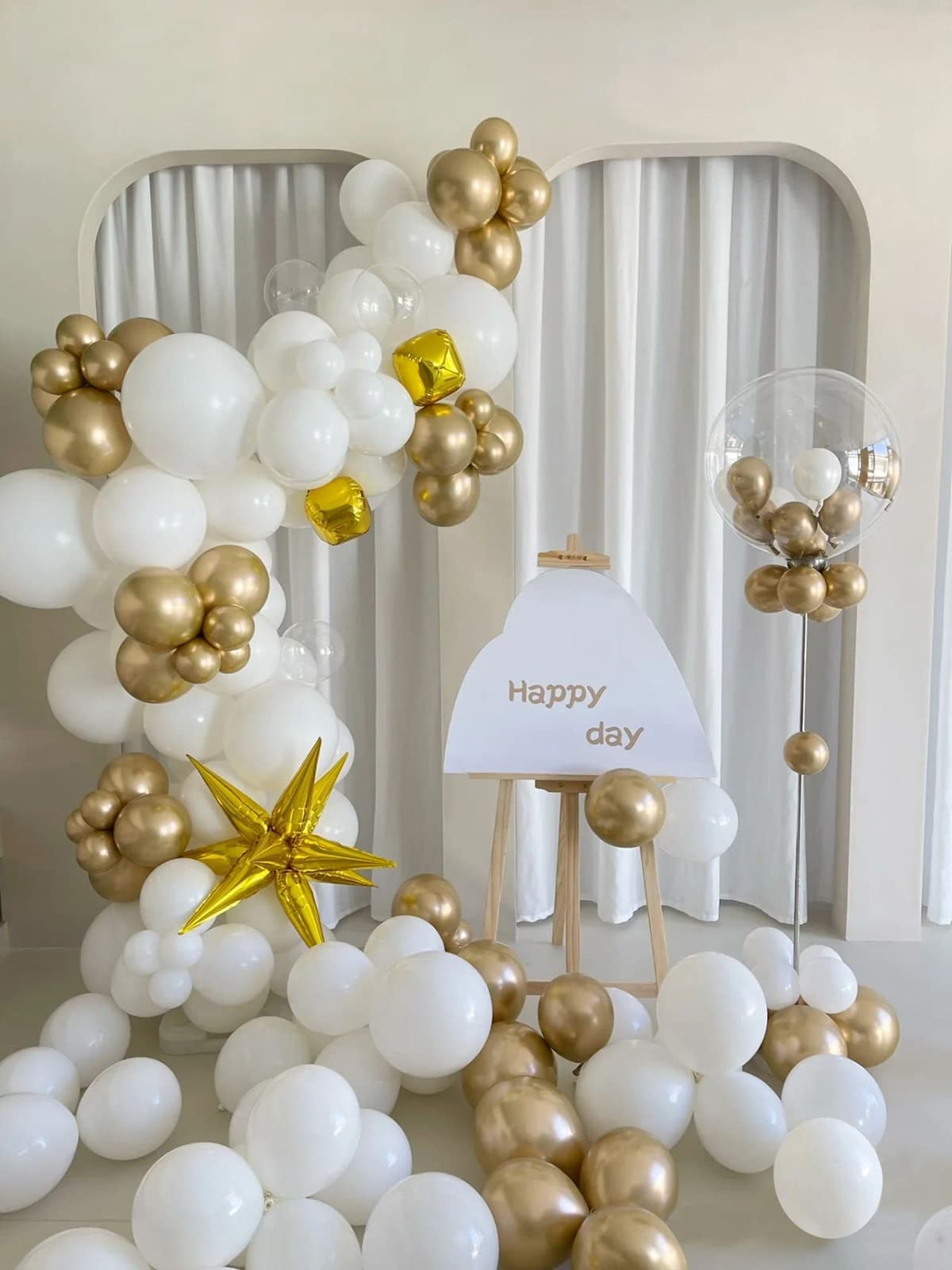 FOTIOMRG birthday party white balloons ready for air or helium