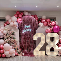 FOTIOMRG metallic pink balloons compatible with helium for arch garlands.