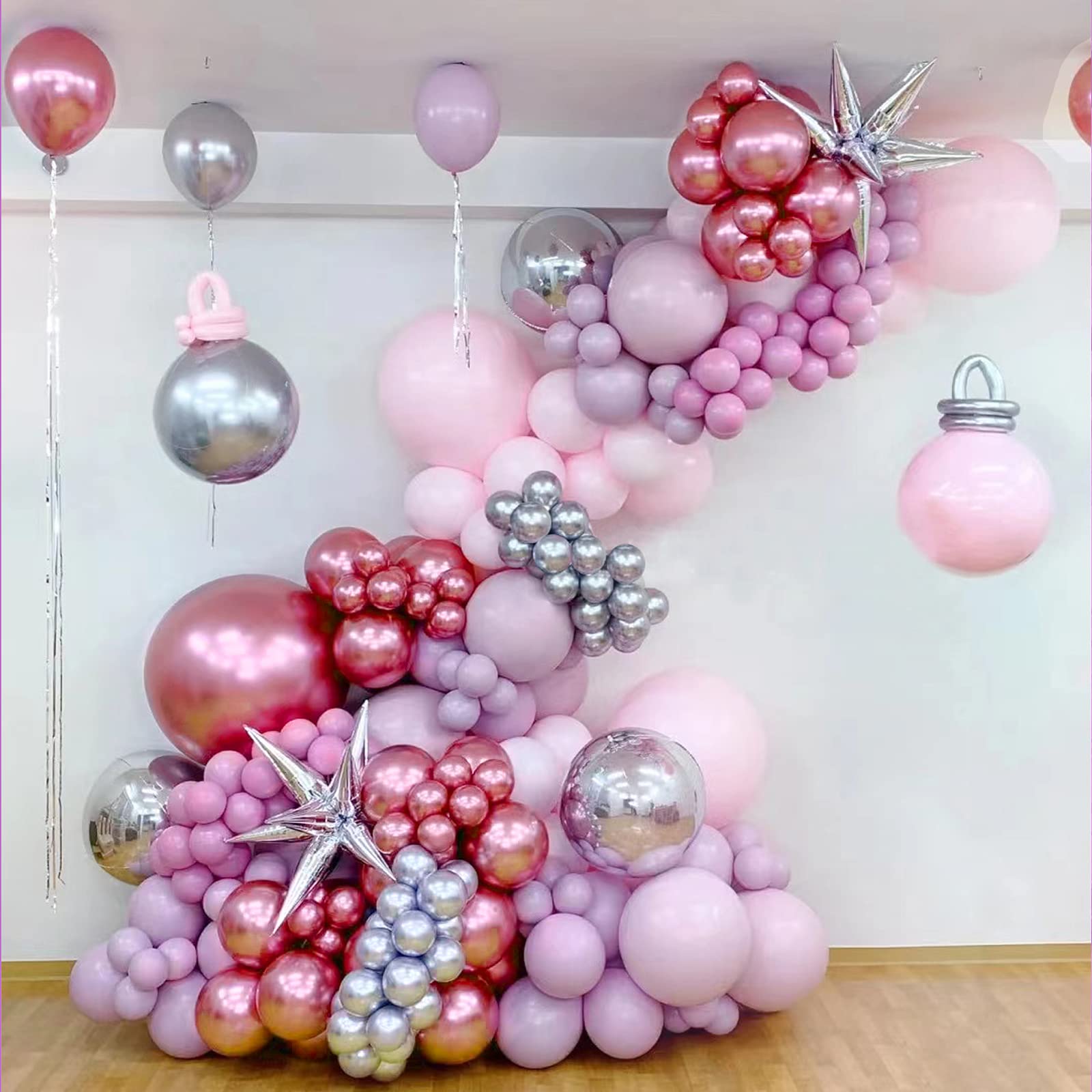 FOTIOMRG gender reveal pink balloons suit playful party themes.