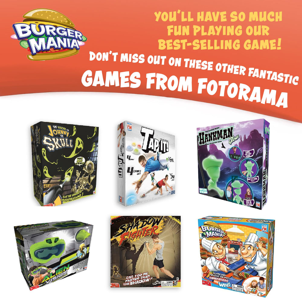 Fotorama Burger Mania includes three difficulty levels for growing players
