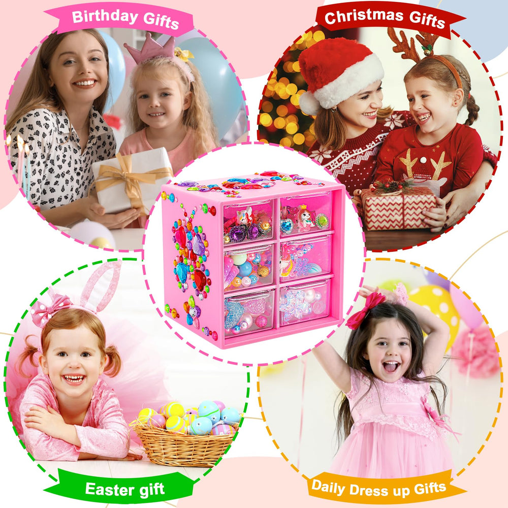 FOVRPUIB jewelry box with six clear drawers for storage