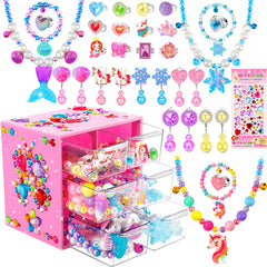FOVRPUIB unicorn mermaid frozen theme jewelry set for girls, ideal for dress-up play