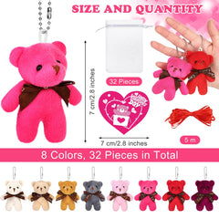 Fovths heart cards 32pcs with reversible messages to pair with bears