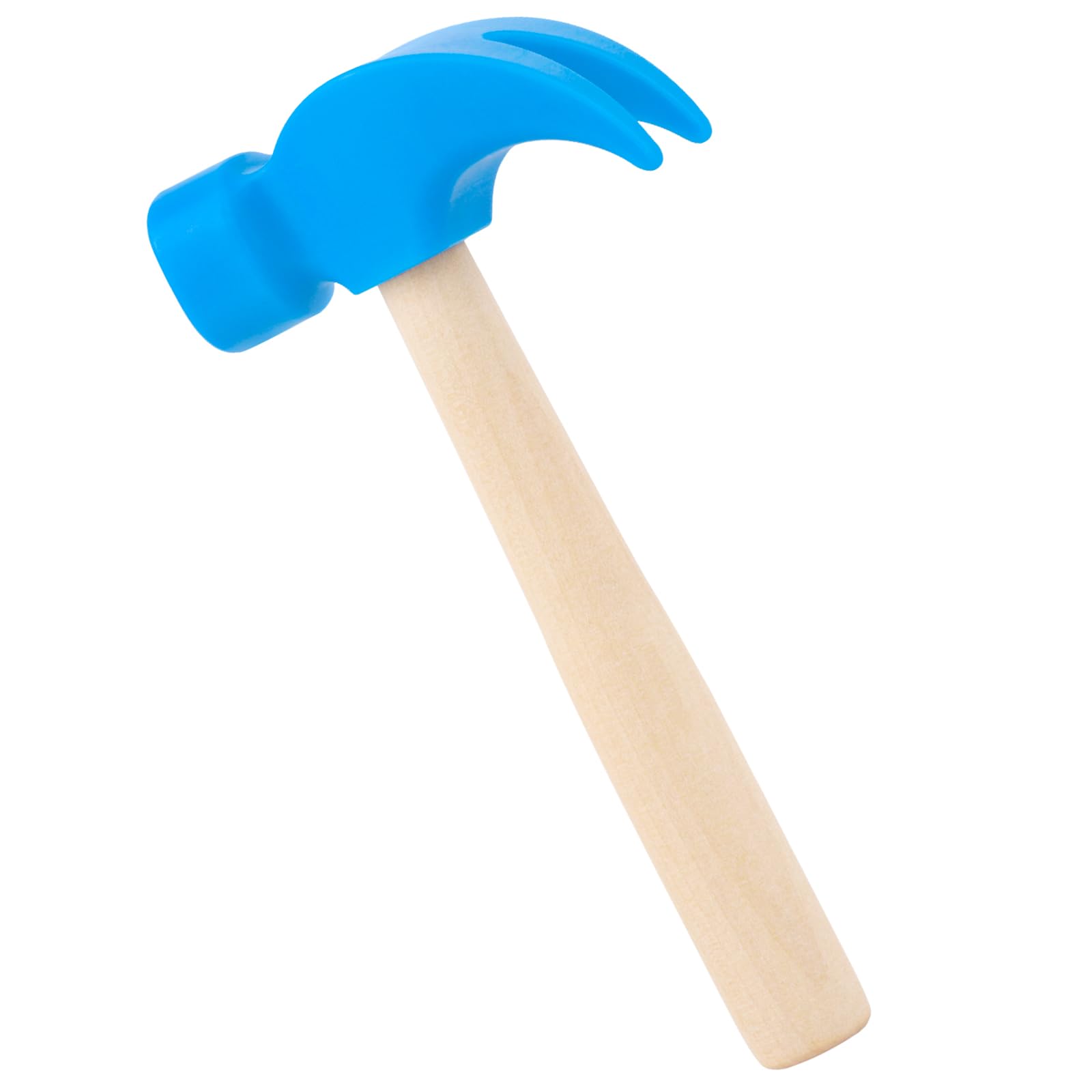 Fowecelt wooden hammer toy front view showing safe grip for little hands.