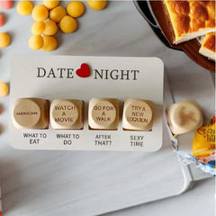 FOWSEEK Date Night Dice couple rolling the dice for romantic challenges.